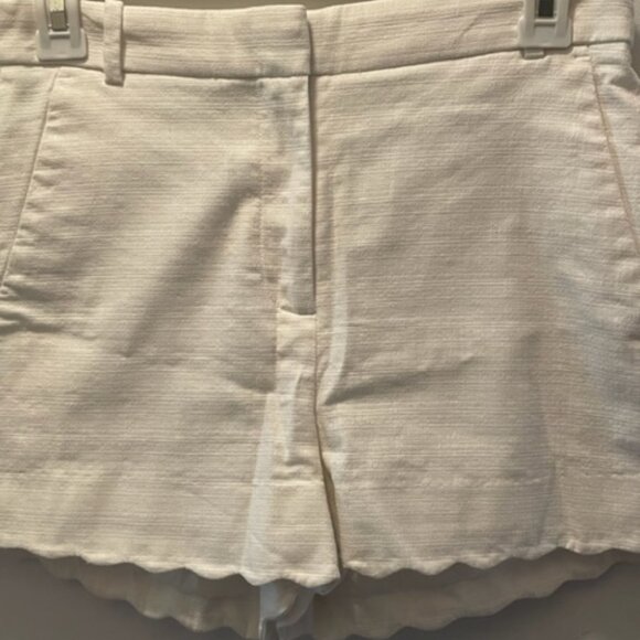 J. Crew Scallop-Hem White Shorts - Picture 2 of 5